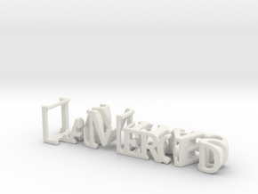 3dWordFlip: LaMerced/Jesuitas in White Natural Versatile Plastic