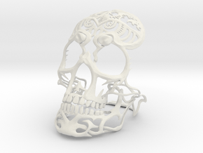 Skull sculpture Tribal Sugar 150mm in White Natural Versatile Plastic