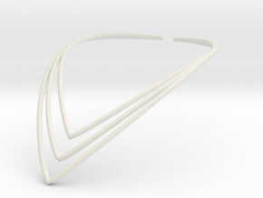 Modern V Necklace in White Premium Versatile Plastic