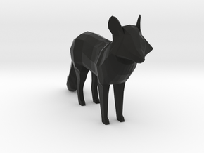 Low Poly Foxy in Black Natural Versatile Plastic: Small