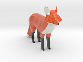 Low Poly Foxy in Glossy Full Color Sandstone: Small