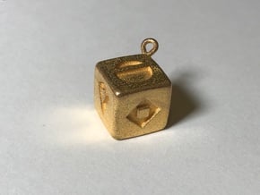 Smuggler's Lucky Sabacc Dice, Han Solo, Star Wars in Polished Gold Steel