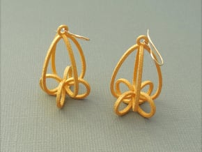 Finials - Pair of Earrings in Metal in Polished Gold Steel
