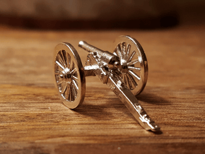 Tiny Civil War Cannon in Natural Silver