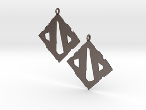Dota II Earrings in Polished Bronzed Silver Steel