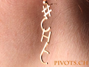 #Hashtag-Earring - #Chic (Single) in Polished Brass