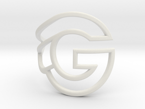 G-bicycle front logo - height 35mm - diameter 42mm in White Natural Versatile Plastic