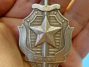 KGB Pendant in Polished Bronzed Silver Steel