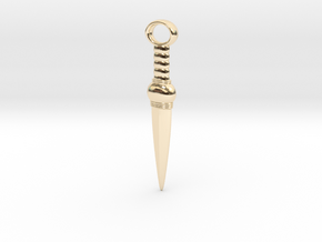 Dagger Pendant in 14k Gold Plated Brass
