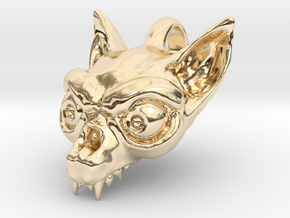 Bat Skull in 14k Gold Plated Brass