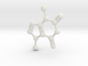 Theobromine Molecule Necklace Keychain BIG in White Natural Versatile Plastic
