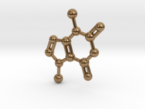 Theobromine Molecule Necklace Keychain BIG in Natural Brass