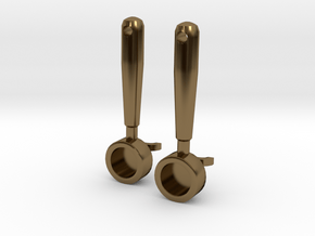 The Espresso Earrings  in Polished Bronze