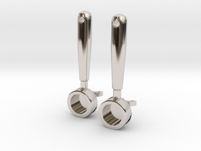 The Espresso Earrings  in Rhodium Plated Brass