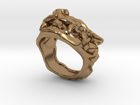 Fu Dog (Komainu) "a" Ring in Natural Brass: 7 / 54