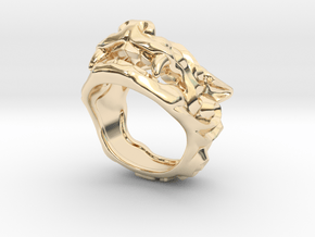 Fu Dog (Komainu) "a" Ring in 14k Gold Plated Brass: 7 / 54