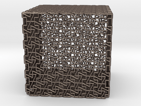 cube p in Polished Bronzed Silver Steel