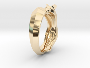 Cat Ring in 14k Gold Plated Brass: 6 / 51.5
