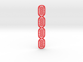 Punched bookmark in Red Processed Versatile Plastic