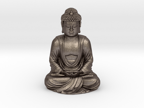 Buddha (1:160) in Polished Bronzed Silver Steel