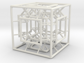 Menger Mixed Cube in White Natural Versatile Plastic