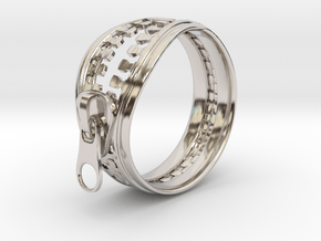 Zipper Ring in Platinum