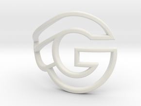 G-bicycle front logo - height 27mm - diameter 42mm in White Natural Versatile Plastic