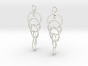 Ring Earrings (rotating) in White Premium Versatile Plastic