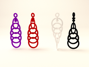 Ring Earrings (rotating) in White Processed Versatile Plastic
