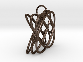 Basket - Pendant in Polished Steel in Polished Bronze Steel