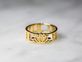 Humble Warrior w/ Lotus Flower, 14k Gold Plated in 14k Gold Plated Brass: 7 / 54