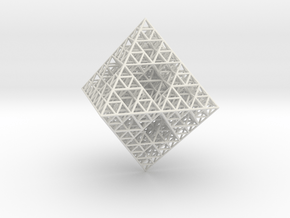 Wire Sierpinski Octahedron in White Natural Versatile Plastic