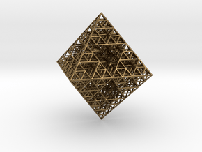 Wire Sierpinski Octahedron in Natural Bronze
