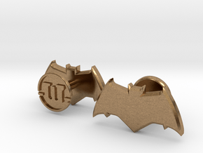Batman cufflinks - v2 in Natural Brass