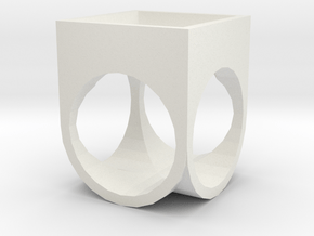 AWW(any which way way) ring square base blank in White Natural Versatile Plastic: 1.5 / 40.5