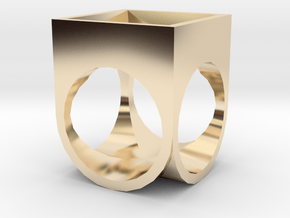 AWW(any which way way) ring square base blank in 14k Gold Plated Brass: 1.5 / 40.5