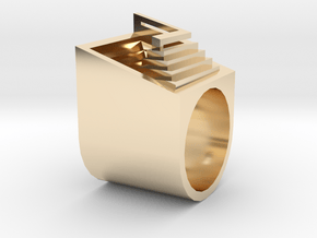 Carlo Scarpa Ziggurat ring in 14k Gold Plated Brass: 1.5 / 40.5
