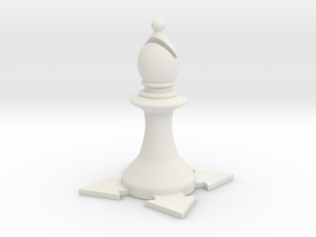 Instructional Chess Set - Bishop in White Natural Versatile Plastic: Small