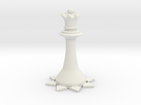 Instructional Chess Set - Queen in White Premium Versatile Plastic: Small
