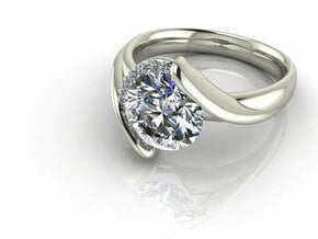 Tension setting solitaire NO STONES SUPPLIED in Fine Detail Polished Silver