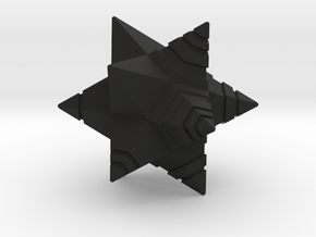 D20 -  Stellated Dodecahedron in Black Natural Versatile Plastic