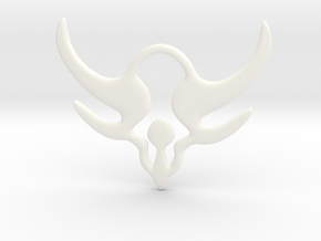 "Horns of power" Pendant in White Processed Versatile Plastic
