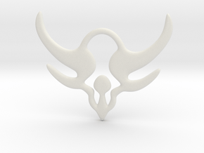 "Horns of power" Pendant in White Premium Versatile Plastic