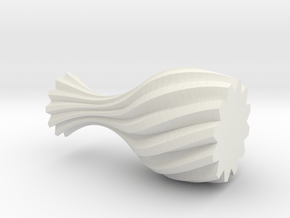 Spiral Vase in White Natural Versatile Plastic
