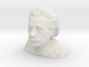 Albert Einstein Bust in White Natural Versatile Plastic: Small