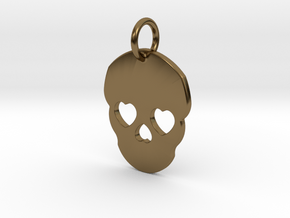 Cute Skull in Polished Bronze