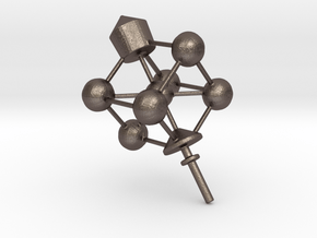 Dreidel Crystal Structure in Polished Bronzed Silver Steel