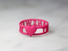 The Answer Is w/ Heart Charm, Pink Nylon Plastic in Pink Processed Versatile Plastic: 9.5 / 60.25