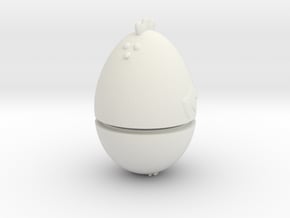 Chicken/Egg Nesting Dolls - Chicken in White Natural Versatile Plastic: Extra Small