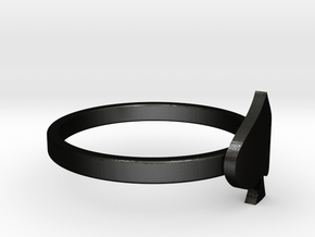 Spade Charm Ring, Matte Black Steel in Matte Black Steel: 8 / 56.75